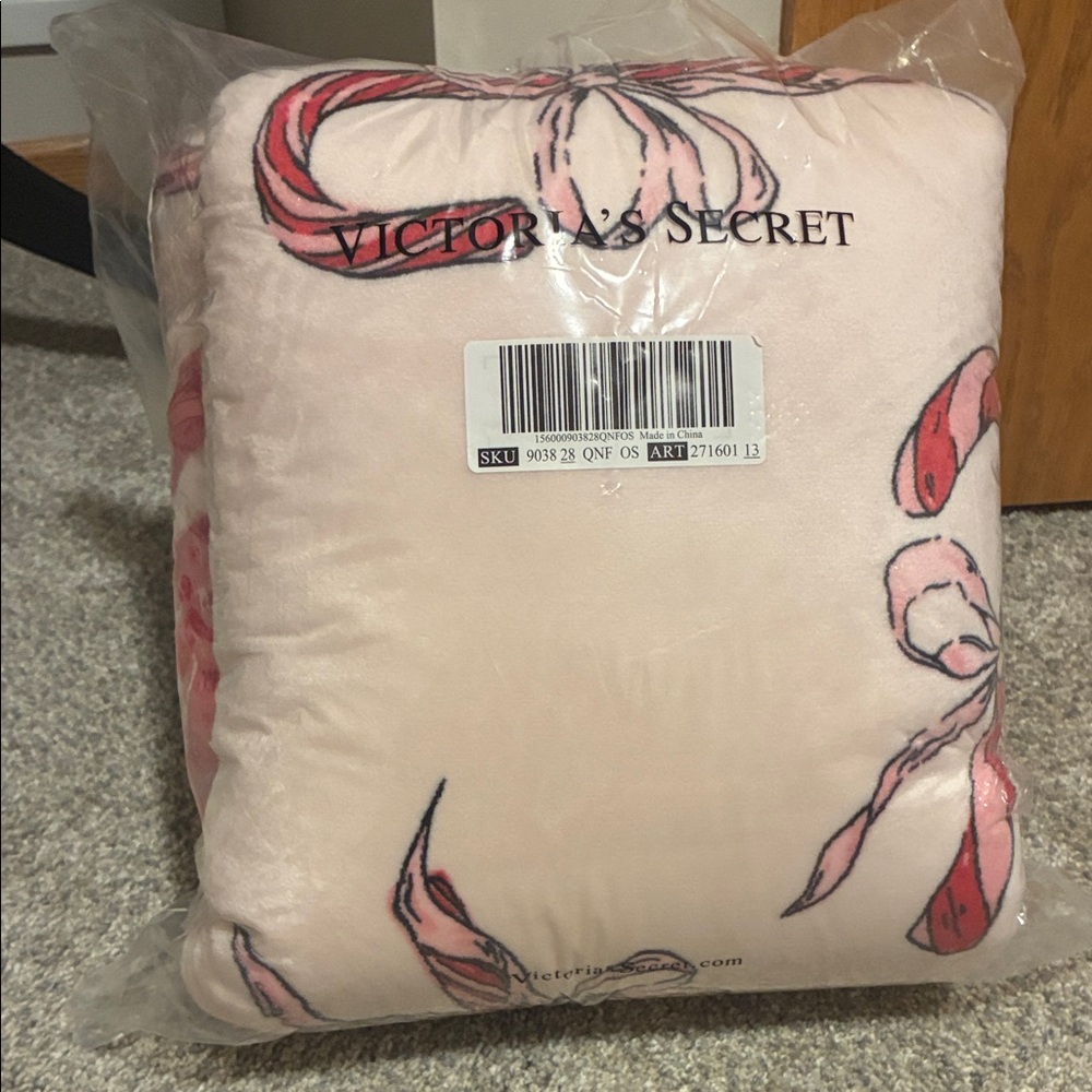 Sealed Victoria Secret Candy Cane Blanket